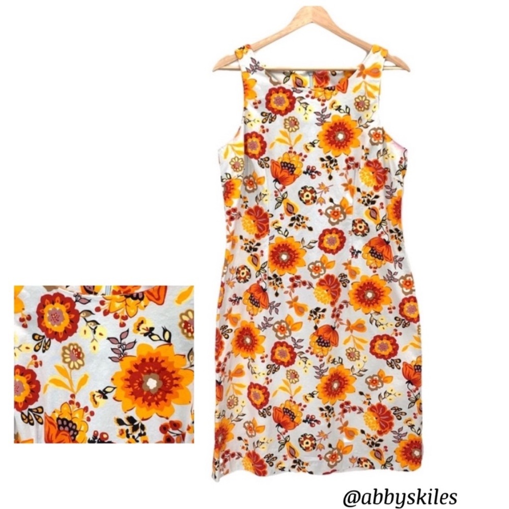 Hanna Andersson Dress Floral Print Sleeveless Dress Size 16 Vintage Vibe